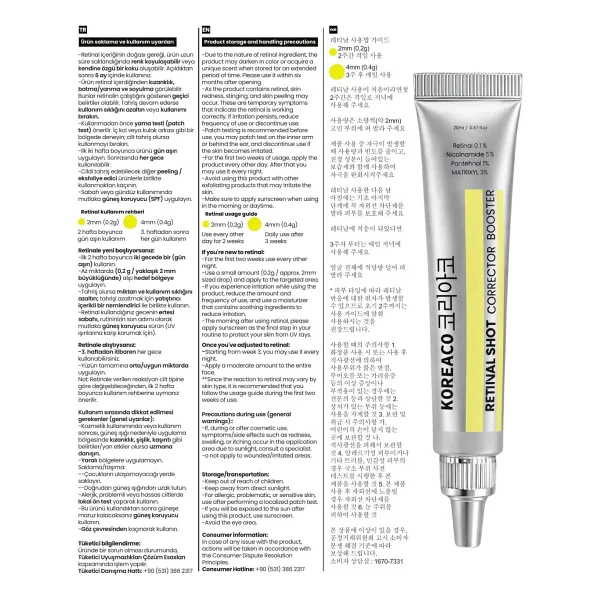 Koreaco Retinal % 0.1 Shot Corrector Booster 20 Ml Anti-Aging Krem - Görsel 2