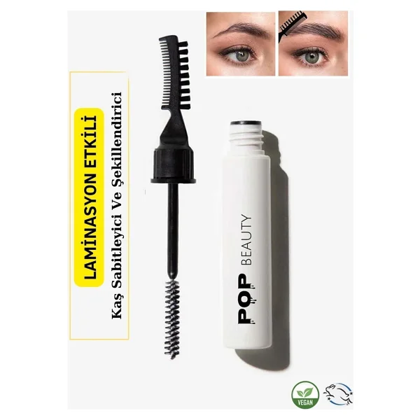 Pop Beauty Laminasyon Etkili Fırça Ve Taraklı Jel Kaş Sabitleyici - Görsel 8