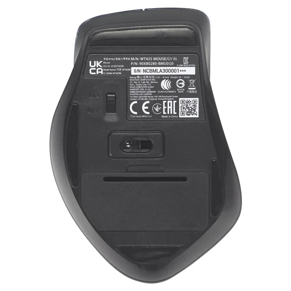 Asus Wt425 Siyah-Mavi Ergonomik Sessiz Optik Kablosuz Mouse - Görsel 3