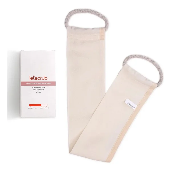 Let'scrub Krep Sırt Banyo Duş Kesesi %100 Floş Ipek Kadın Ve Erkekler Için Peeling 15x85 Cm - Görsel 5