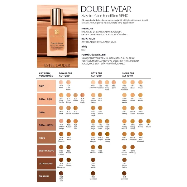 Estee Lauder Double Wear Stay İn Place Spf 10 2n1 Desert Beige 30 Ml Likit Fondöten - Görsel 8