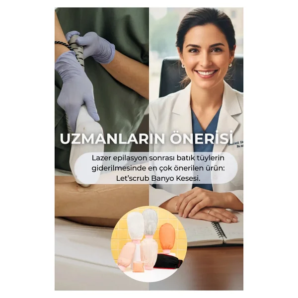 Let'scrub Bej Lastikli Banyo Duş Kesesi Peeling Eldiveni %100 Floş Ipek Hassas Ciltler Için - Görsel 9