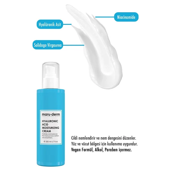 Maru.Derm Hyalüronik Asit Yüz Ve Vücut 200 Ml Nemlendirici Krem - Görsel 8
