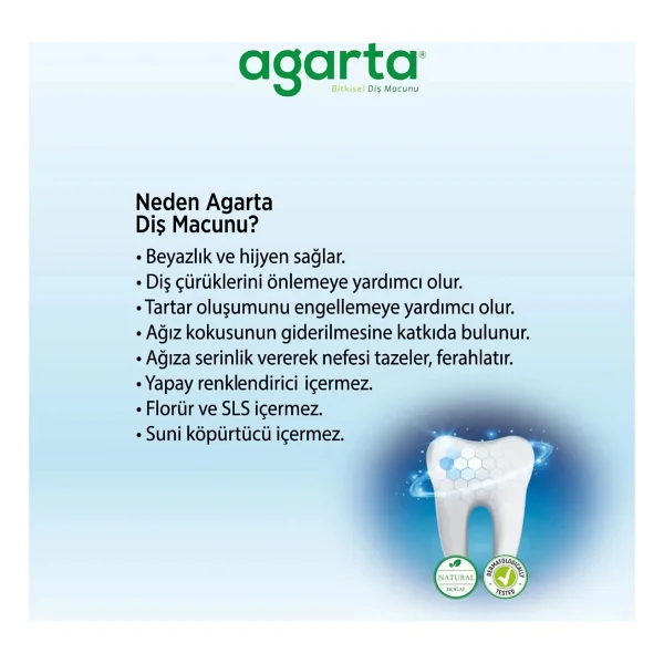 Agarta Doğal Bitki Özlü Tam Koruma Beyazlatıcı 100 Ml 3 Adet Florürsüz Diş Macunu - Görsel 5