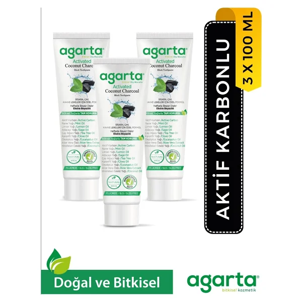 Agarta Doğal Bitki Özlü Tam Koruma Beyazlatıcı 100 Ml 3 Adet Florürsüz Diş Macunu - Görsel 9