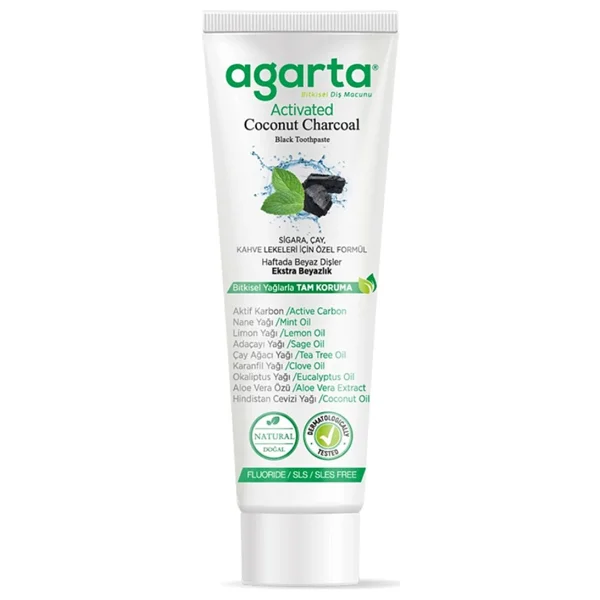 Agarta Hindistan Cevizi Özlü Aktif Karbon 100 Ml Florürsüz Diş Macunu - Görsel 5