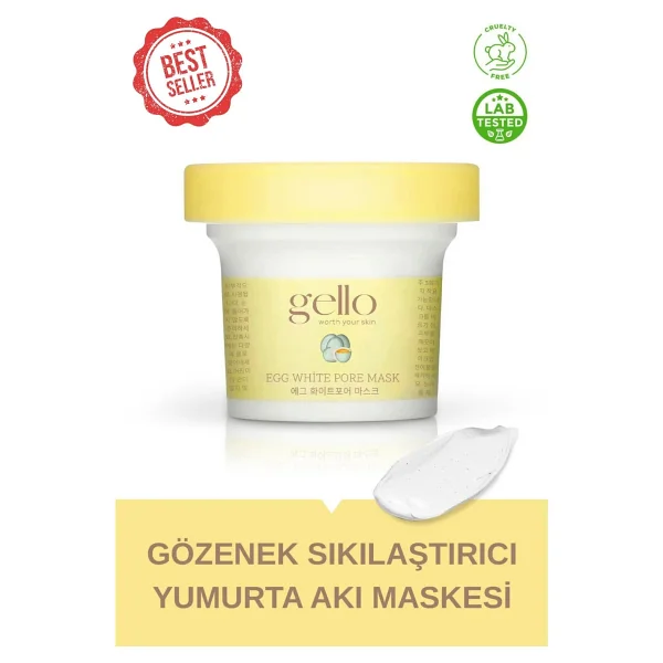 Gello Gözenek Sıkılaştırıcı Yumurta Akı Maskesi - Egg White Pore Mask - Görsel 9