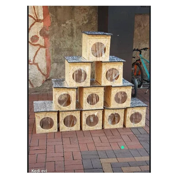 Dış & İç Mekan Ahşap Kedi Yuvası Ölçüleri: 35x40x35 - Görsel 5