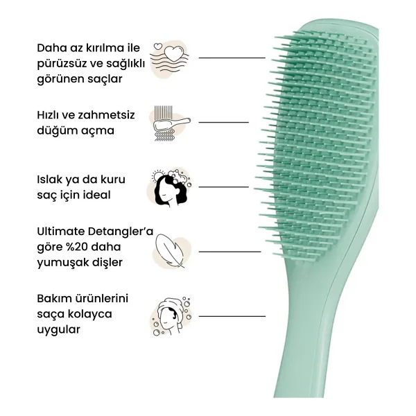 Tangle Teezer The Ultimate Detangler Fine & Fragile Dark Teal İnce Ve Hassas Saçlar İçin Kırılma Önleyici Tarak - Görsel 5