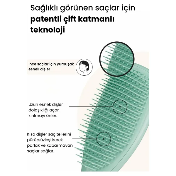 Tangle Teezer The Ultimate Detangler Fine & Fragile Dark Teal İnce Ve Hassas Saçlar İçin Kırılma Önleyici Tarak - Görsel 7