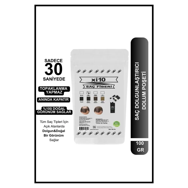 Xi10 Saç Tozu 100 Gr Orta Kahve Topik Hair Fiber - Görsel 6