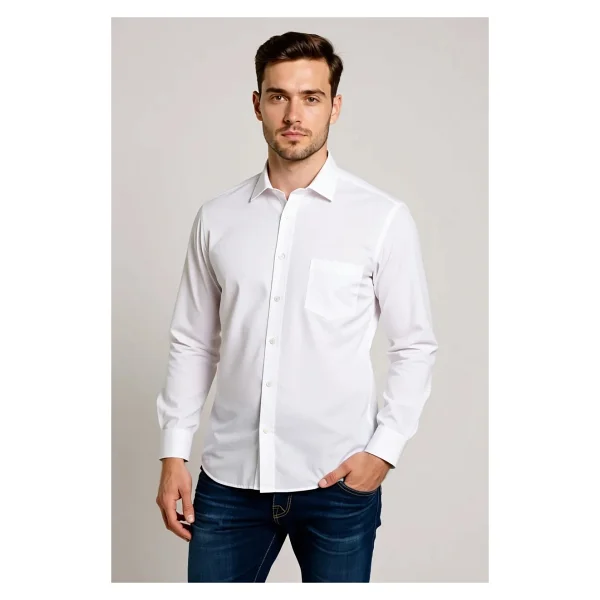 Altınyıldız Classics Erkek Beyaz Ütülemesi Kolay Non-Iron Comfort Fit Rahat Kesim Klasik Yaka Gömlek - Görsel 8