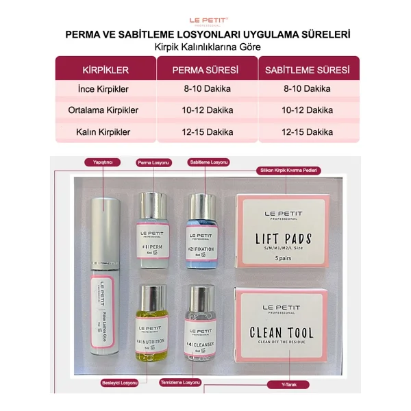 Le Petit Professional Lash Lift Kirpik Lifting Perma Full Set - Görsel 4