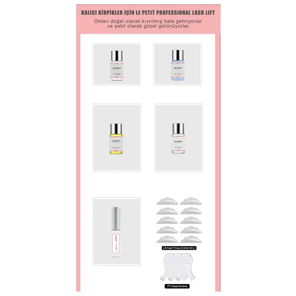 Le Petit Professional Lash Lift Kirpik Lifting Perma Full Set - Görsel 7