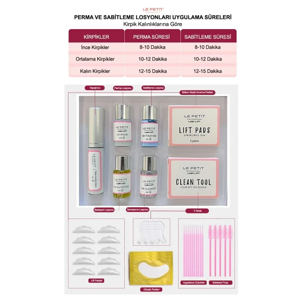 Le Petit Professional Lash Lift Kirpik Lifting Perma Full Set - Görsel 10