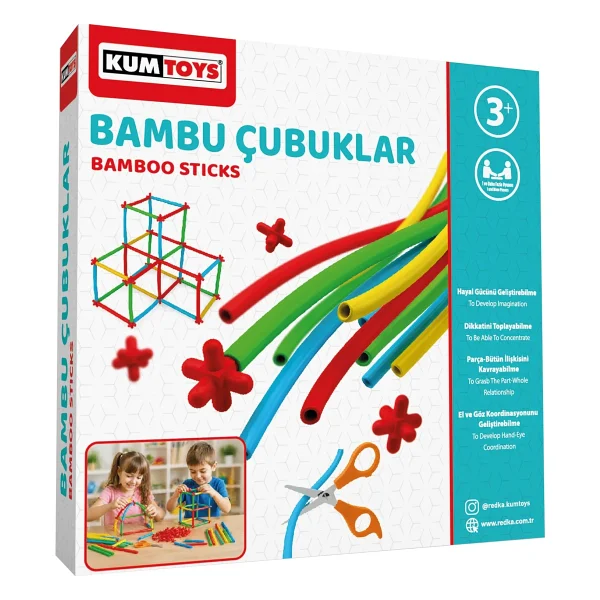 Kumtoys Bambu Çubukları 300 Parça - Görsel 9