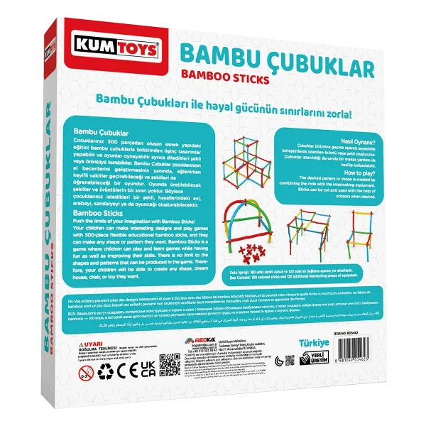 Kumtoys Bambu Çubukları 300 Parça - Görsel 7
