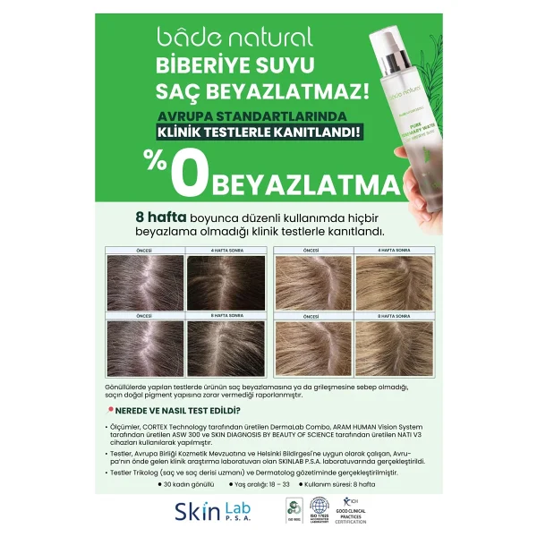 Bade Natural Saf Biberiye Suyu Saç Toniği 30 Ml - Görsel 10