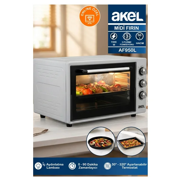 Akel AF950L 50 lt Mini Fırın - Görsel 6