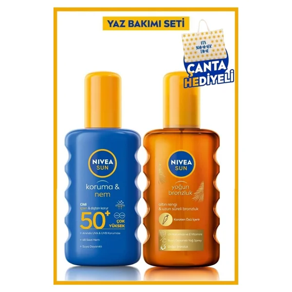 Nivea Sun Spf 50 Güneş Koruyucu Bronzlaştırıcı Vücut Spreyi Ve Sıkılaştırıcı Losyon 200 Ml 250 Ml Tüm Cilt Tipleri İçin - Görsel 4