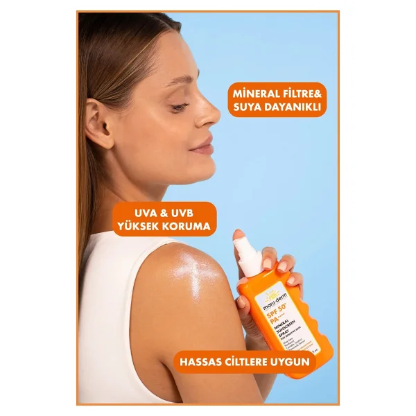 Maru.Derm Mineral Hassas Ciltler İçin 200 Ml 50 Faktör Sprey Güneş Kremi - Görsel 5