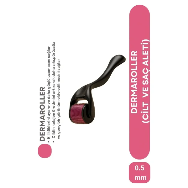 Pak Face Dermaroller Titanyum Uçlu 540 Iğneli Derma Roller 0.5 Mm - Siyah - Görsel 6