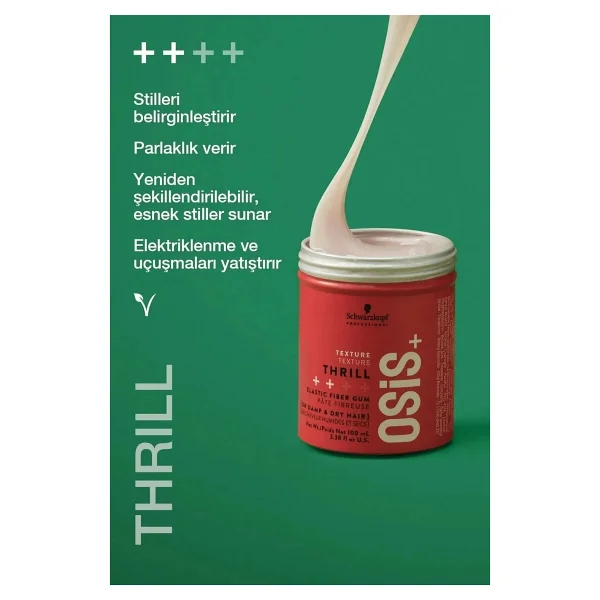 Osis Thrill Elastik Lifli Gum Şekillendirici Orta Tutuş 100ml Parlaklık Veren Gum Wax 11 - Görsel 3