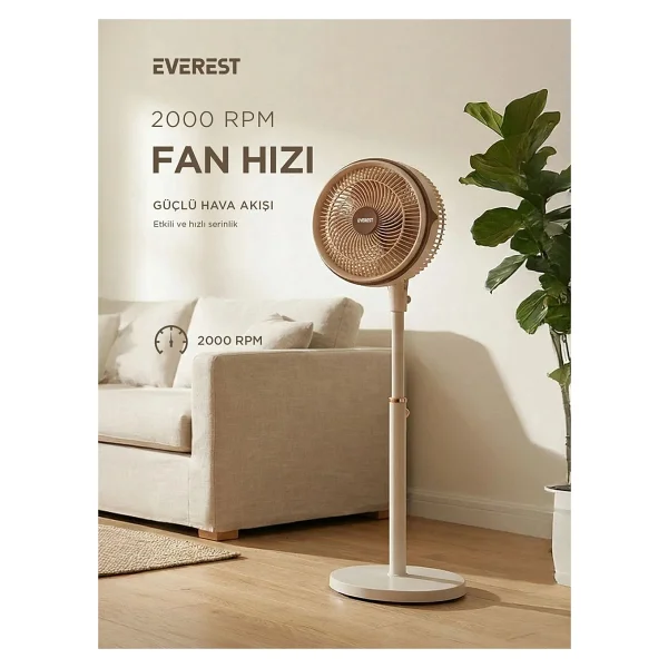 Everest Olympos Fan13 Retro Ayaklı Vantilatör - Görsel 2