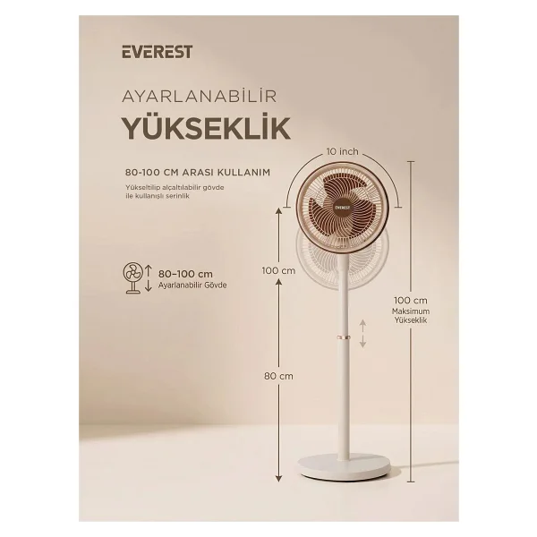 Everest Olympos Fan13 Retro Ayaklı Vantilatör - Görsel 4