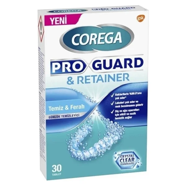 Corega Proguard & Ortodontik 30'lu Temizleme Tableti Günlük Kullanım İçin Ferahlatıcı - Görsel 2