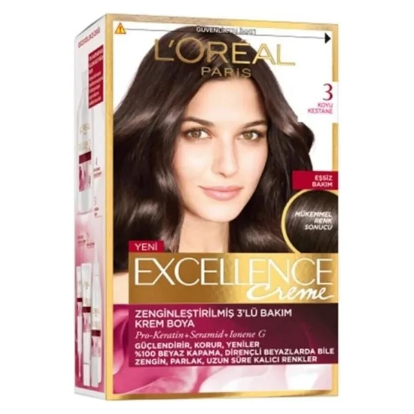 L'oreal Paris Excellence Creme 3 Koyu Kestane Saç Boyası - Görsel 3