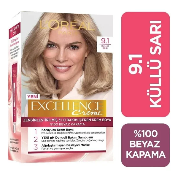 L'oreal Paris Excellence Creme 9.1 Sarı Küllü Saç Boyası - Görsel 5