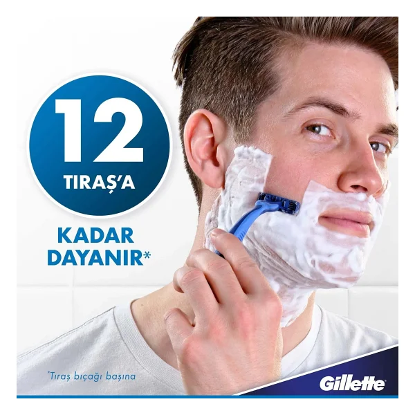 Gillette Blue3 Comfort Kullan At Tıraş Bıçağı 12 Adet 9+3 Hassas Cilt Dostu Ergonomik Tasarım - Görsel 3