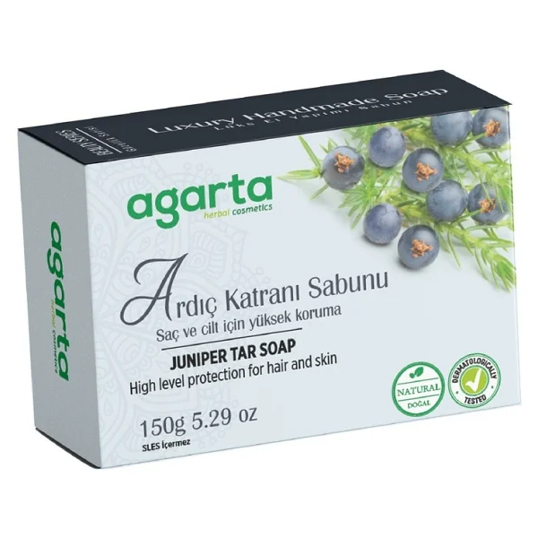 Agarta El Yapımı Doğal Ardıç Katranı 150 Gr 3 Adet Sabun - Görsel 3