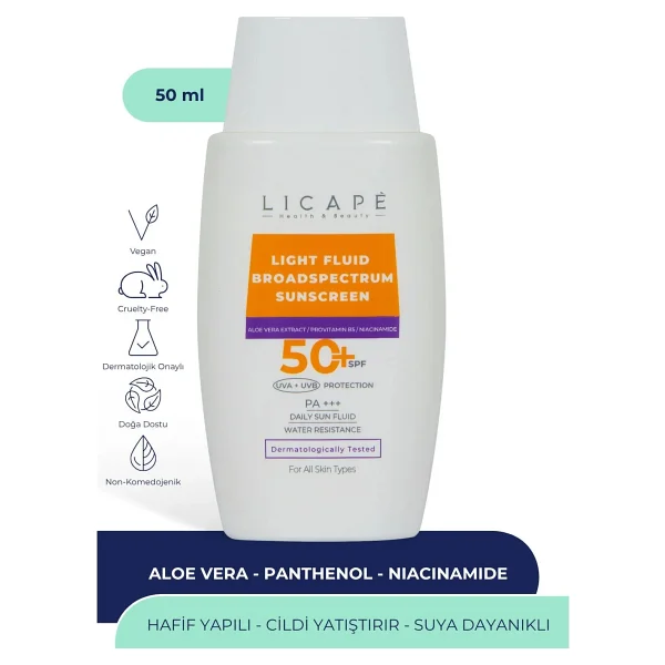 Licape Light Fluid Yüksek Koruma 50 Ml 50 Faktör Güneş Kremi - Görsel 6