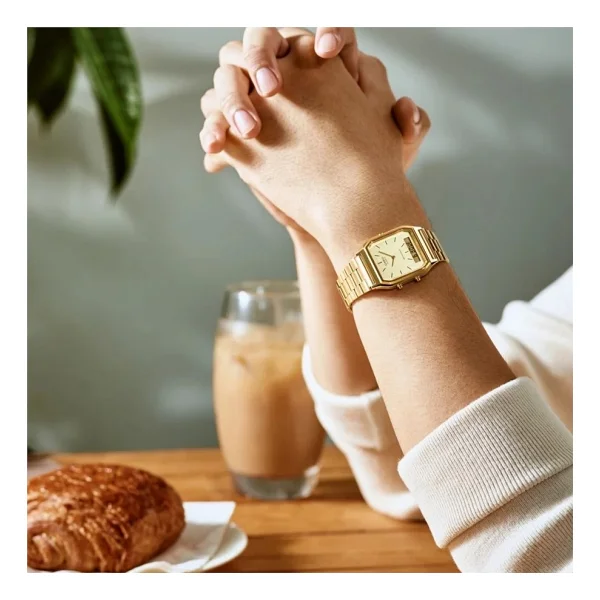 Casio Standart Aq-230ga-9dmq Çelik Kordon Altın Kol Saati - Görsel 5