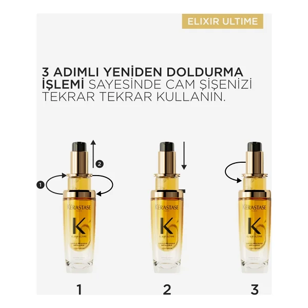 Kerastase Elixir Ultime L'huile Originale Refillable 75 Ml Saç Bakım Yağı - Görsel 8