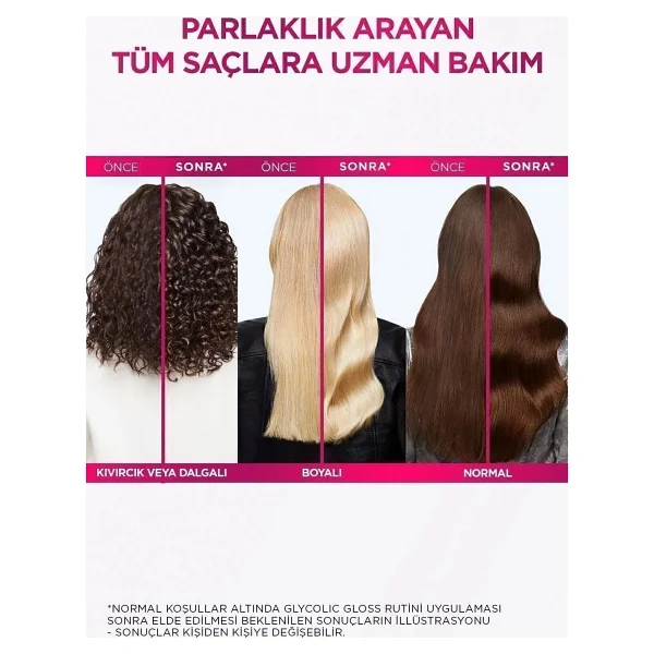 L'Oreal Paris Elseve Glycolic Gloss Mükemmel Parlaklık için 150 ml Saç Kremi - Görsel 10