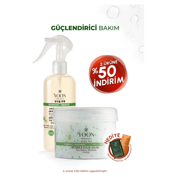 Yoon 2'li Biberiye Saç Bakım Suyu & Saç Maskesi - Dökülmeye Karşı, Hızlı Uzama, Besleyici Saç Bakımı - Ry-83638 - Görsel 8