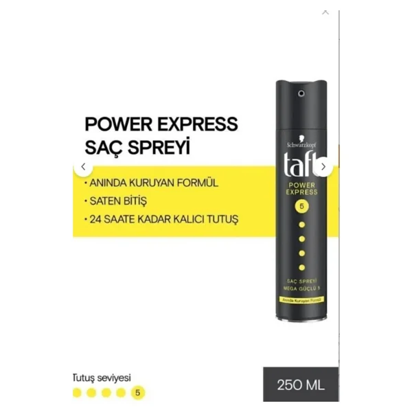 Taft Power Express No:5 250 Ml Saç Spreyi - Görsel 6