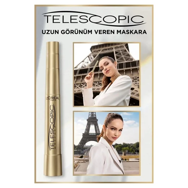 L'oreal Paris Telescopic 2 Adet Siyah Maskara - Görsel 8