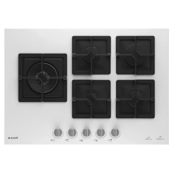 Arçelik Ocd K 752-2 Dwkyb Wok Gözlü Beyaz Cam Ankastre Ocak - Görsel 6