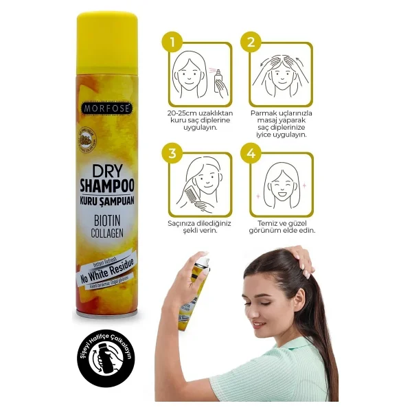Morfose Biotin & Collagen Açık Renkli Saçlar 200 Ml Kuru Şampuan - Görsel 4
