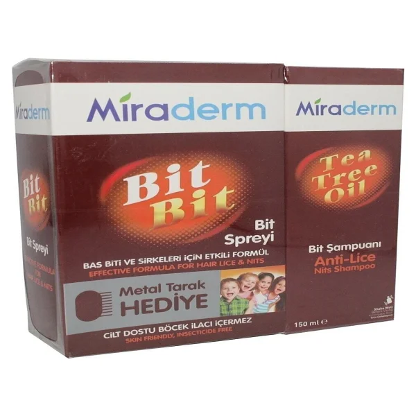 Miraderm Kaşıntı Önleyici Bit Şampuanı Ve Sprey Seti - Hassas Saçlar İçin Tea Tree Oil, 150 Ml, Bitkisel Formül, Paraben İçermez - Görsel 3
