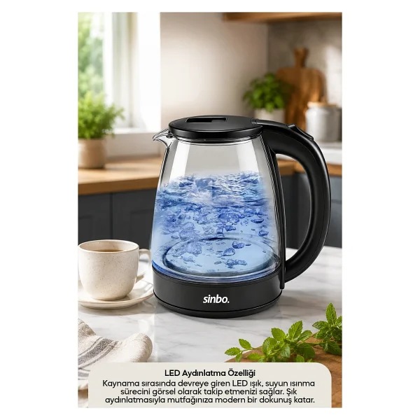 Sinbo Sk-8043 1.8 Lt 1500 W Cam Kettle - Görsel 2