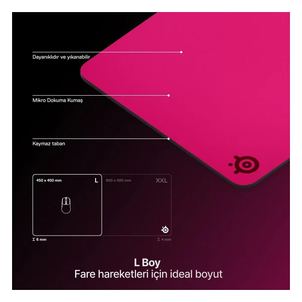 Steelseries Qck Heavy Pembe Large Mouse Pad - Görsel 6