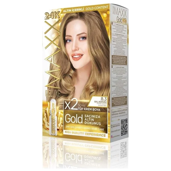 Maxx Deluxe Golden Altın İçerikli Saç Boyası 8.3 Bal Köpüğü - Görsel 2