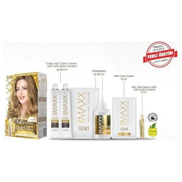Maxx Deluxe Golden Altın İçerikli Saç Boyası 8.3 Bal Köpüğü - Görsel 4