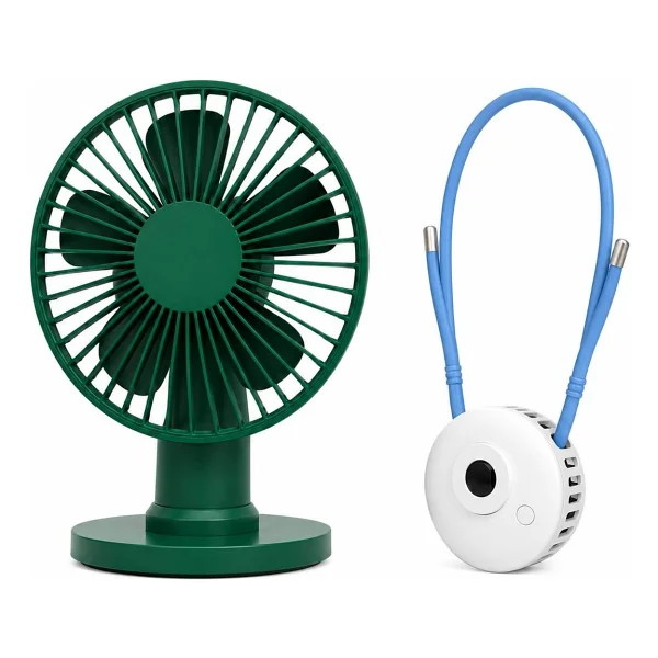 Xiaomi Vh Fan Masaüstü Taşınabilir Şarjlı Fan Vantilatör + Boyun Fanı Hediye - Yeşil - Görsel 3