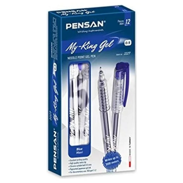 Pensan 6405 My King 0.5 Mm 12'li Jel Kalem Mavi - Görsel 2